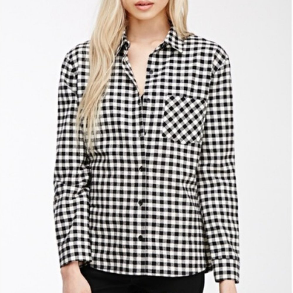 FOREVER 21 SOFT CHECKERED FLANNEL